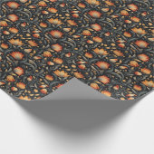 マクシマリストフォークアートアンティークフローラ植物学 ラッピングペーパー (角)