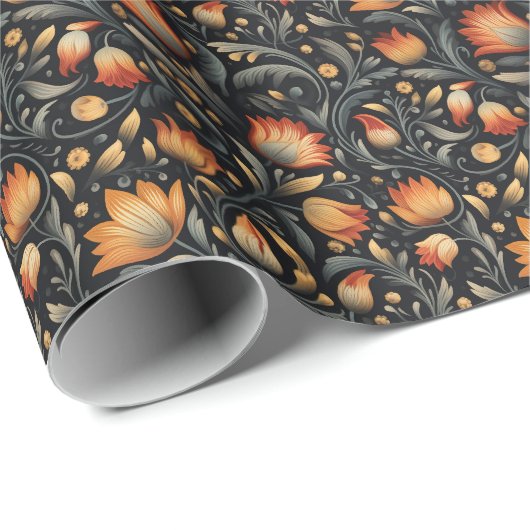 マクシマリストフォークアートアンティークフローラ植物学 ラッピングペーパー (ロールコーナー)