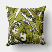 マクシマリストフローラニューロアート – オリーブホワイト クッション (裏面)