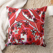 マクシマリストフローラニューロアート – レッドピンク クッション (ブランケット)