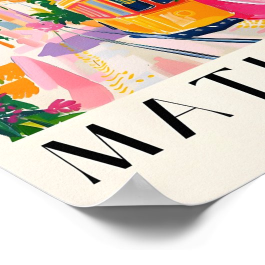 マクシマリストマティスプリント、コースタルデコール名門私立校風のワ ポスター (角)