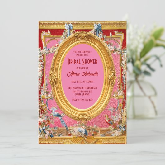 マクシマリストマリーアントワネットロココブライダルシャワー 招待状 (スタンド正面)