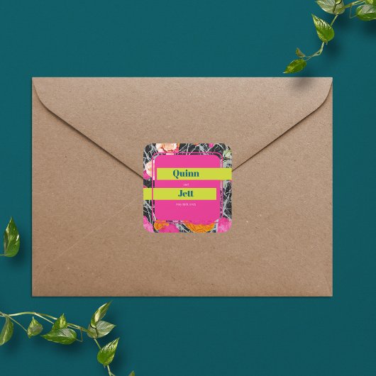 マクシマリストモダンマーブルフローラ スクエアシール