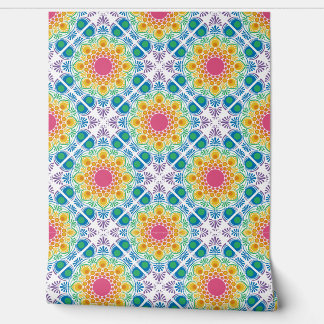 マクシマリストレインボーフローラファウンテンダイヤモンドタイル 壁紙