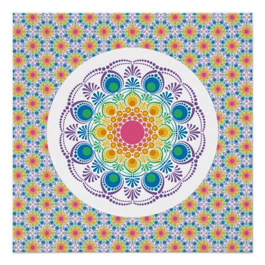 マクシマリストレインボーフローラ噴水アールデコファン ポスター (正面)