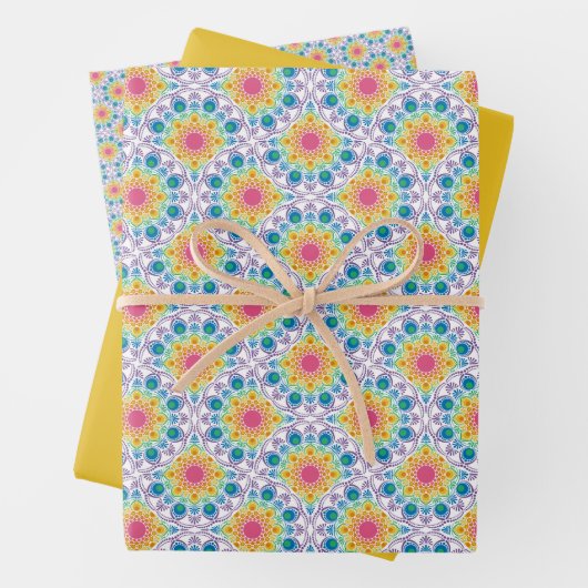 マクシマリストレインボーフローラ噴水デコファン ラッピングペーパーシート (インサイチュ)