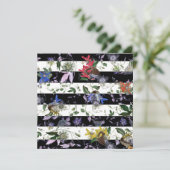 マクシマリストヴィンテージ花白黒ストライプ サンキューカード (スタンド正面)