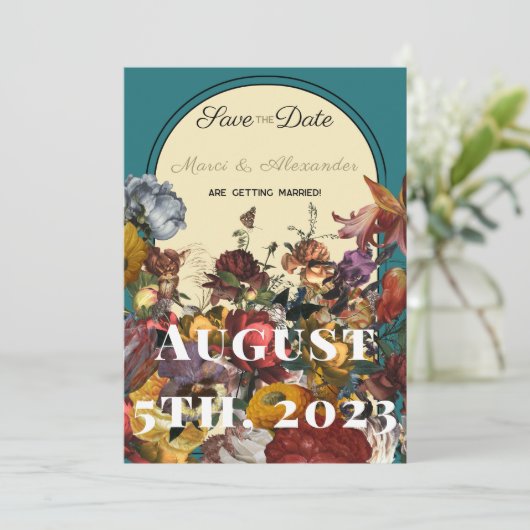 マクシマリスト宝石トーンウェディング日付を保存 セーブザデート (スタンド正面)