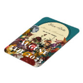 マクシマリスト宝石トーンウェディング日付を保存 マグネット (左側)