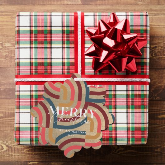 マクシマリスト幾何学金ゴールドクリスマスフォト オーナメントカード (インサイチュ (ギフト))