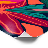 マクシマリスト明るいカラフル花柄の壁 ポスター (コーナー)