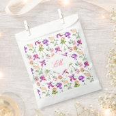 マクシマリスト水彩植物性モノグラム結婚ズ フェイバーバッグ (クリップ留めされた状態)