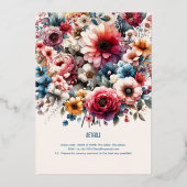 マクシマリスト結婚式招待状フローラテーマ金ゴールド 箔招待状 (裏面)