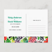 マクシマリスト葉トロピカルフレーム日付を保存 ポストカード (裏面)