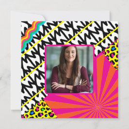 マクシマリスト誕生日写真パターカラフルン サンキューカード