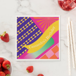 マクシマリスト誕生日繰り返しパターカラフルン スタンダードランチョンナプキン