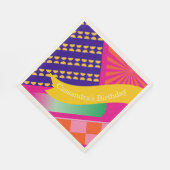 マクシマリスト誕生日繰り返しパターカラフルン スタンダードランチョンナプキン (角)