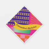 マクシマリスト誕生日繰り返しパターカラフルン スタンダードランチョンナプキン (角)
