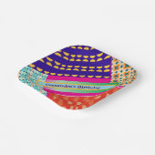 マクシマリスト誕生日繰り返しパターカラフルン ペーパープレート (傾斜あり)