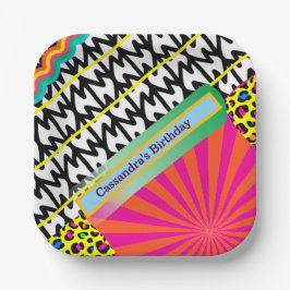 マクシマリスト誕生日繰り返しパターカラフルン ペーパープレート