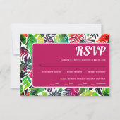 マクシマリスト離れカラフル熱帯フレーム結婚s 出欠カード (正面)