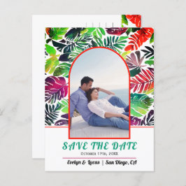 マクシマリス葉トの熱帯アーチ日付を保存 ポストカード