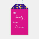 マクシマリズムカラフル誕生日市松模様にフローラ ギフトタグ (裏面)