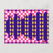 マクシマリズムカラフル誕生日市松模様にフローラ ポストカード (裏面)