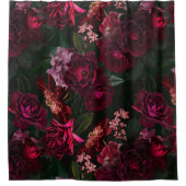 マクシマリズム実在ムーディーバラ花模様 シャワーカーテン (正面)