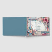 マクシマ結婚リストのヴィンテージフローラティール（緑がかった色） ゲストブック (全面)