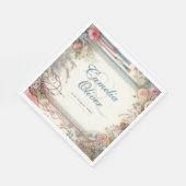 マクシマ結婚リストのヴィンテージフローラ装飾 スタンダードランチョンナプキン (角)