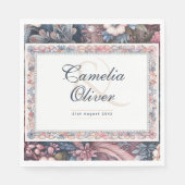 マクシマ結婚リストのヴィンテージフローラ装飾 スタンダードランチョンナプキン (正面)