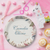 マクシマ結婚リストのヴィンテージフローラ装飾 ペーパープレート (パーティー)