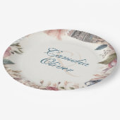 マクシマ結婚リストのヴィンテージフローラ装飾 ペーパープレート (アングル)