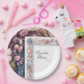 マクシマ結婚リストのヴィンテージフローラ装飾 ペーパープレート (パーティー)