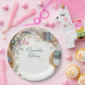 マクシマ結婚リストのヴィンテージフローラ装飾 ペーパープレート (パーティー)