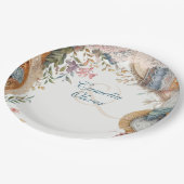 マクシマ結婚リストのヴィンテージフローラ装飾 ペーパープレート (アングル)