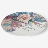 マクシマ結婚リストのヴィンテージフローラ装飾 ペーパープレート (アングル)