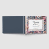 マクシマ結婚リストヴィンテージフローラ海軍 ゲストブック (全面)