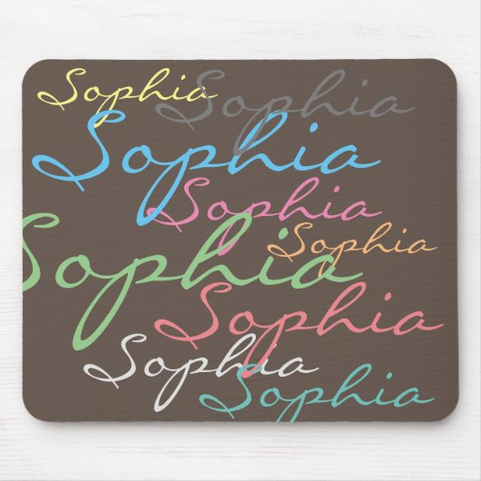 マクシミモダンリスト名前をカスタムするユニークタイポグラフィ マウスパッド (正面)