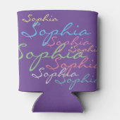 マクシミモダンリスト名前をカスタムするユニークタイポグラフィ 缶クーラー (裏面)