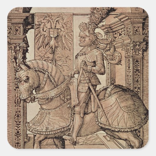 マクシミリアン皇帝1518年、馬に乗る スクエアシール (正面)