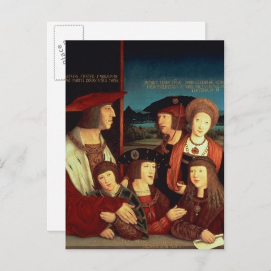 マクシミリアン1世と最初の妻 ポストカード (正面/裏面)