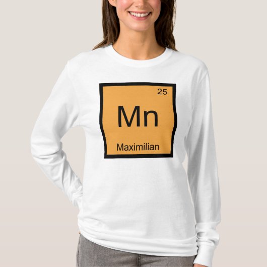 マクシミリアン 名前 化学元素 周期表 Tシャツ (正面)