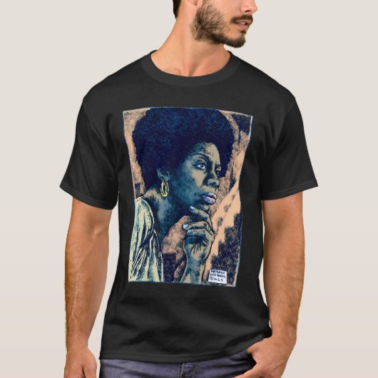 マクシミリアーノ・ロペス・バリオスによるニナ・シモン Tシャツ (正面)