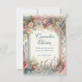 マクシミ結婚リストのヴィンテージフローラありがとう サンキューカード (正面)