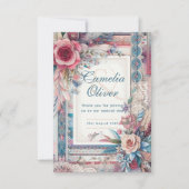 マクシミ結婚リストのヴィンテージフローラありがとう サンキューカード (正面)