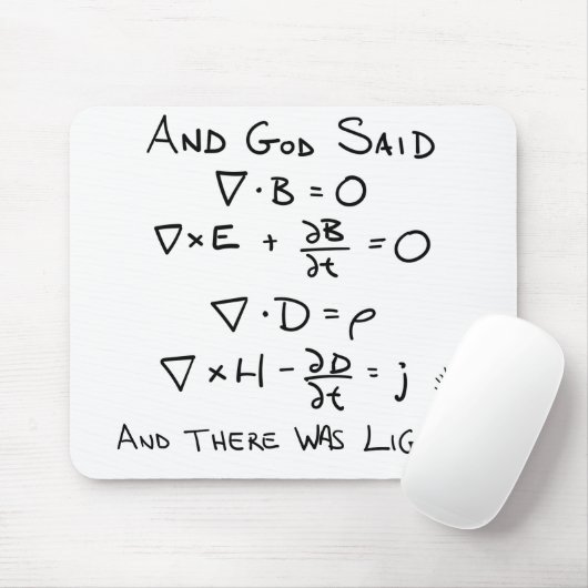 マクスウェルの方程式と神は光があると言った マウスパッド (マウス)