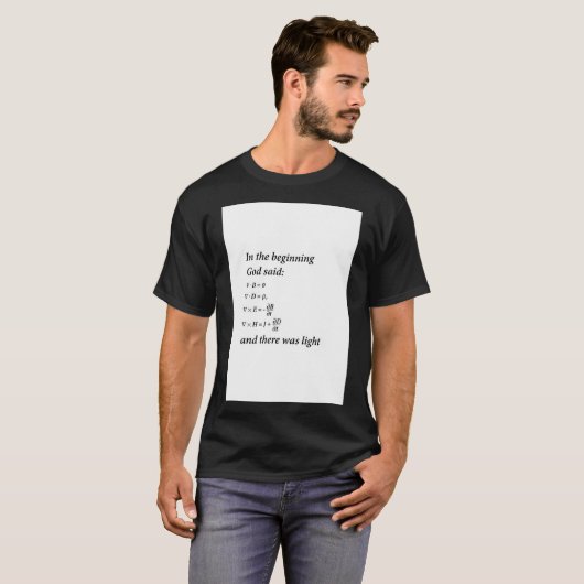 マクスウェル方程式を神が言った Tシャツ (正面フル)