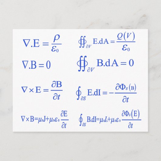 マクスウェル物理方程式 ポストカード (正面)